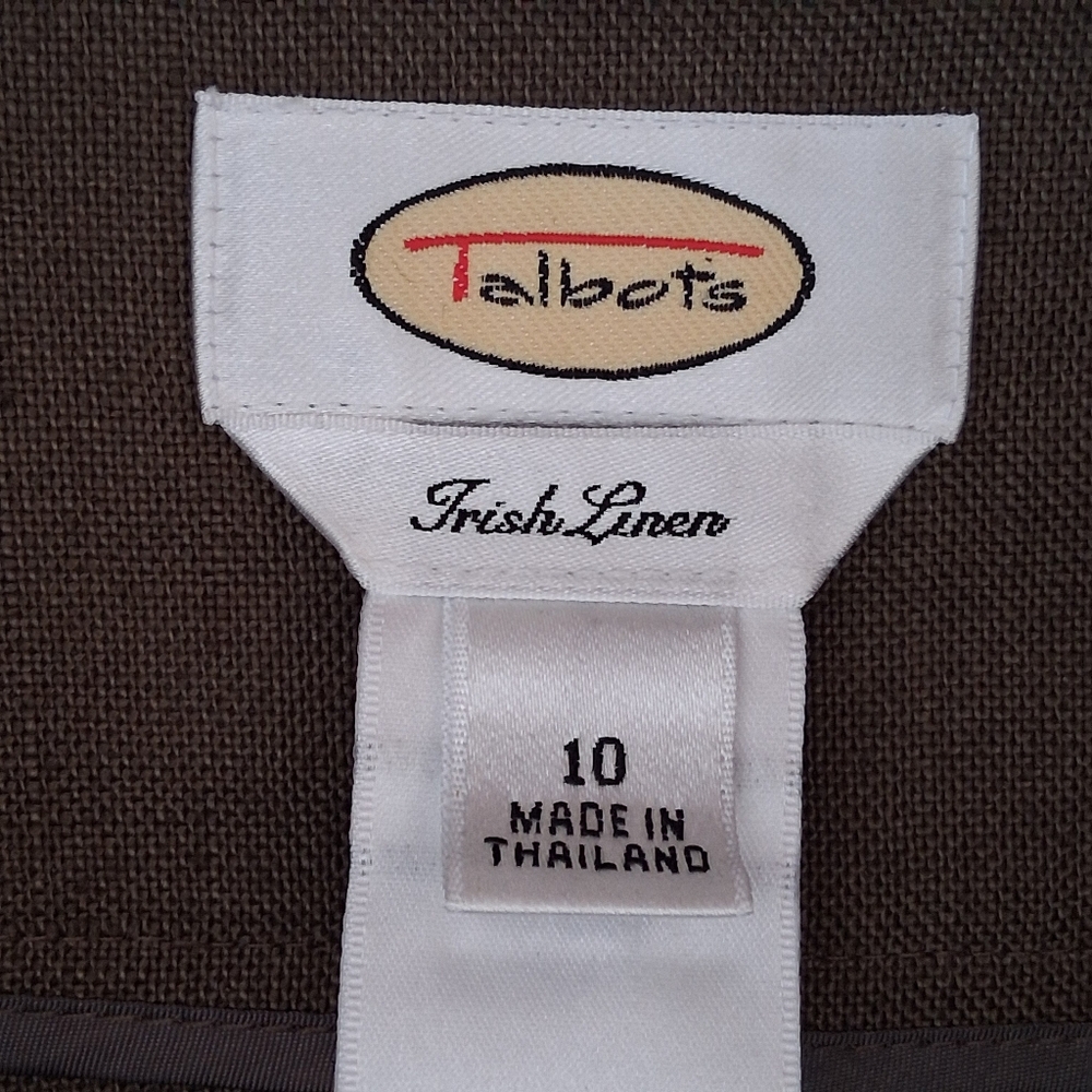 Talbots Irish Linen A-line Midi Skirt Sz 10 Cocoa Brown - Picture 4 of 9